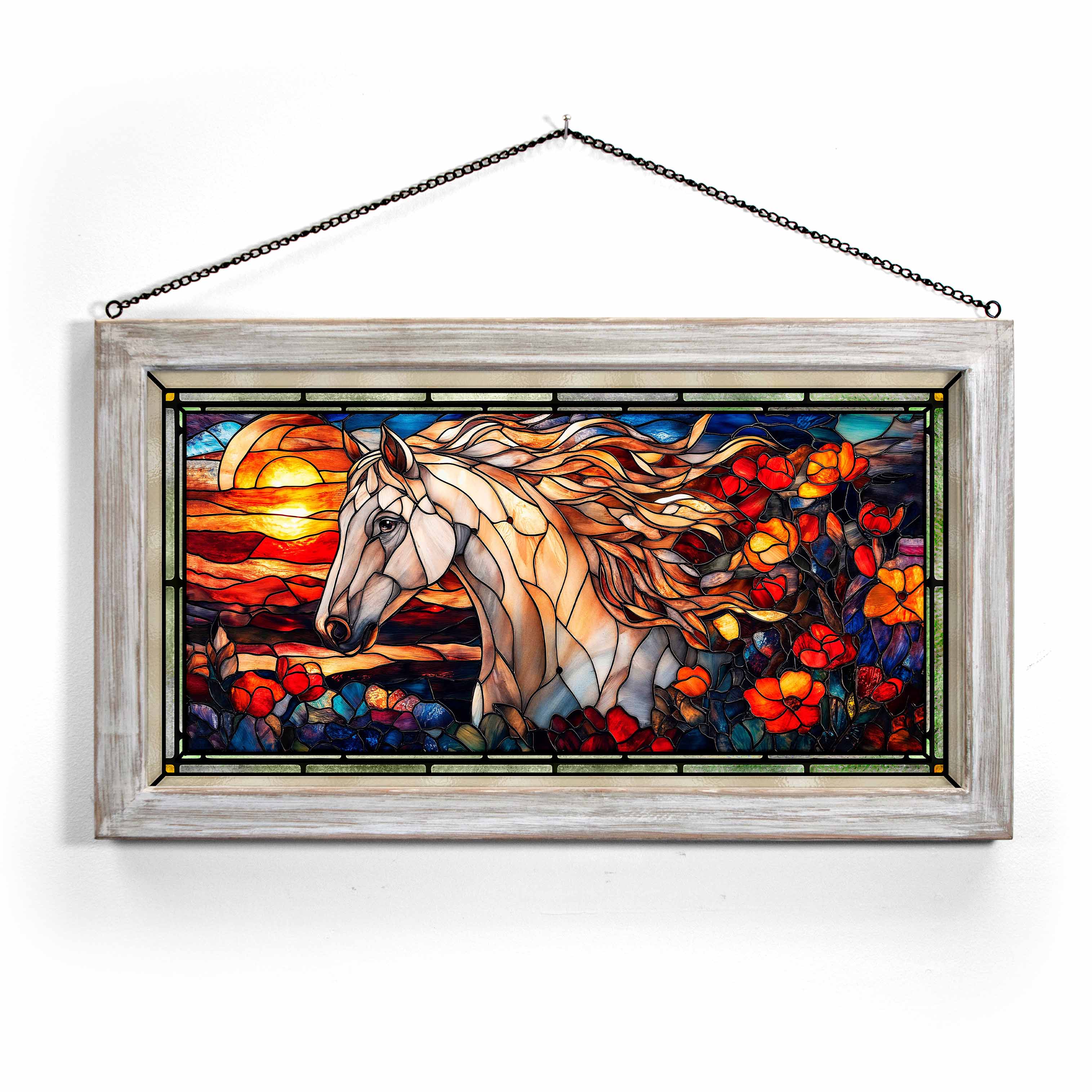 Image of Silver Spirit - 13" x 23" Stained Glass Art