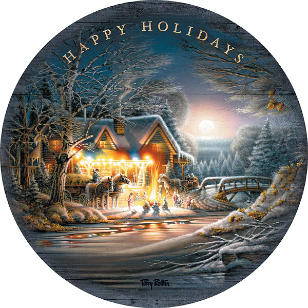 Image of Toasting Marshmallows - 12.5" Round Wood Sign