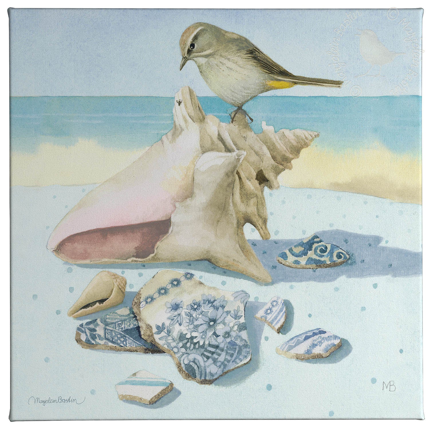 Image of Beach Treasures - 14" x 14" Gallery Wrapped Canvas