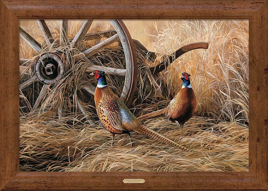 Image of Autumn Glow - Pheasants - 30" x 42" Framed Gallery Canvas