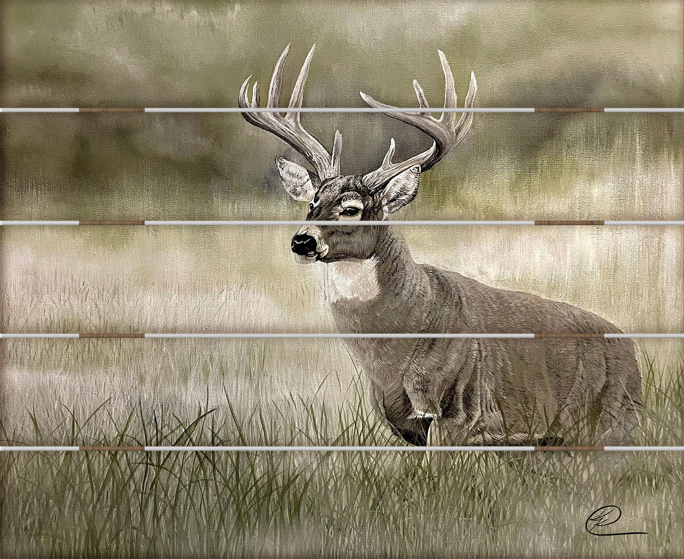 Image of Olive Whitetail Deer 18" x 22" Wood Pallet Sign