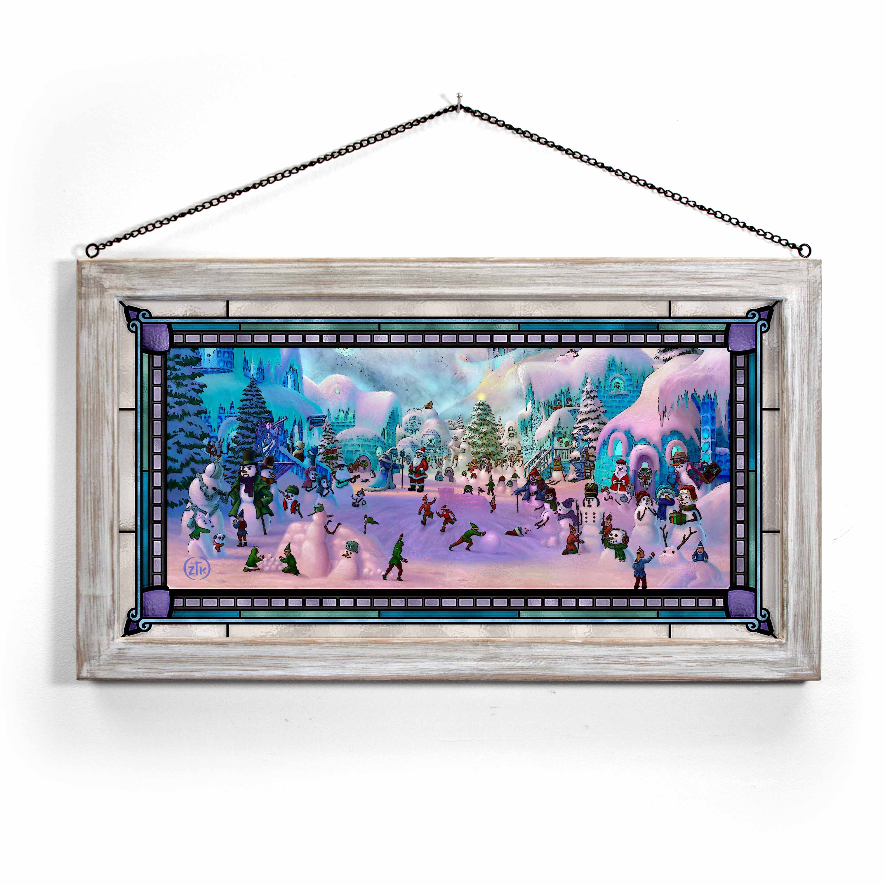 Image of Snowman Sanctuary - Stained Glass Art