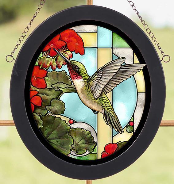 Image of Hummingbird and Geraniums