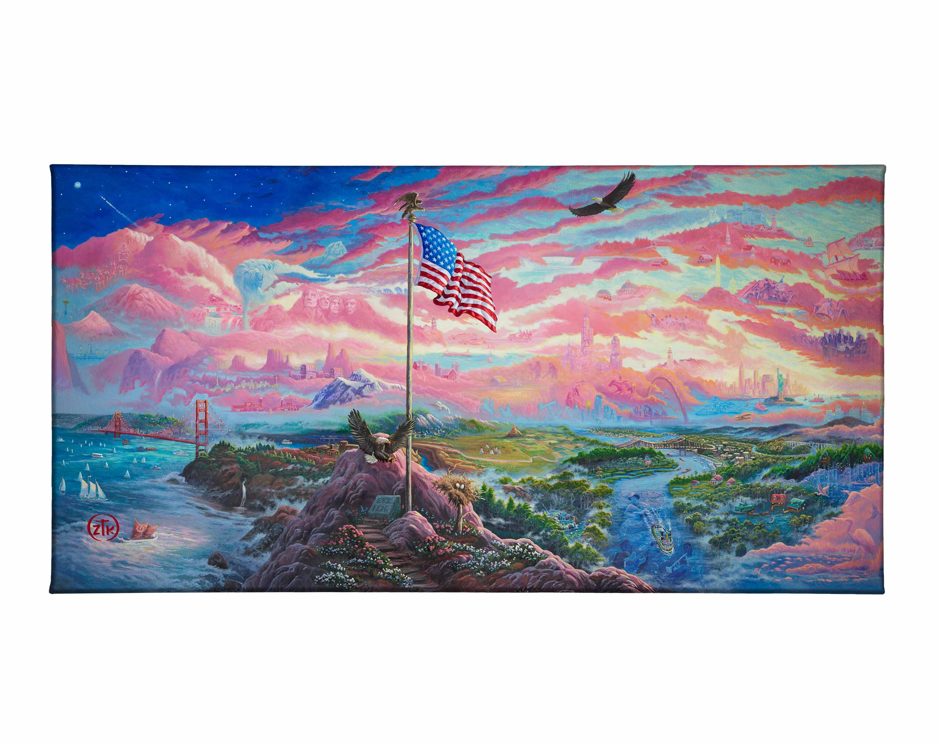 Image of From Sea to Shining Sea - 16" x 31" Gallery Wrapped Canvas