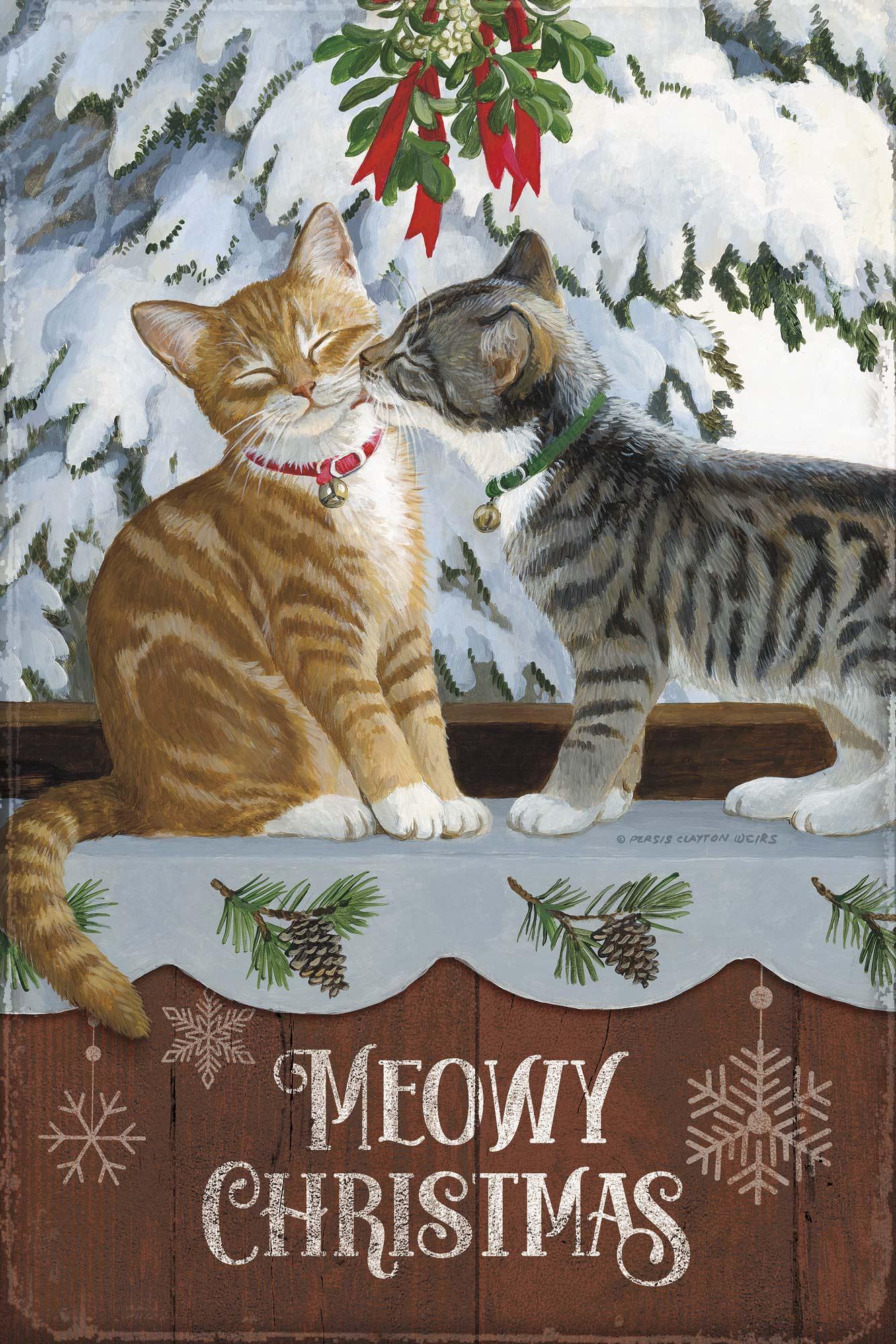 Image of Holiday Tradition-Cats; Meowy Christmas 18" x 12"