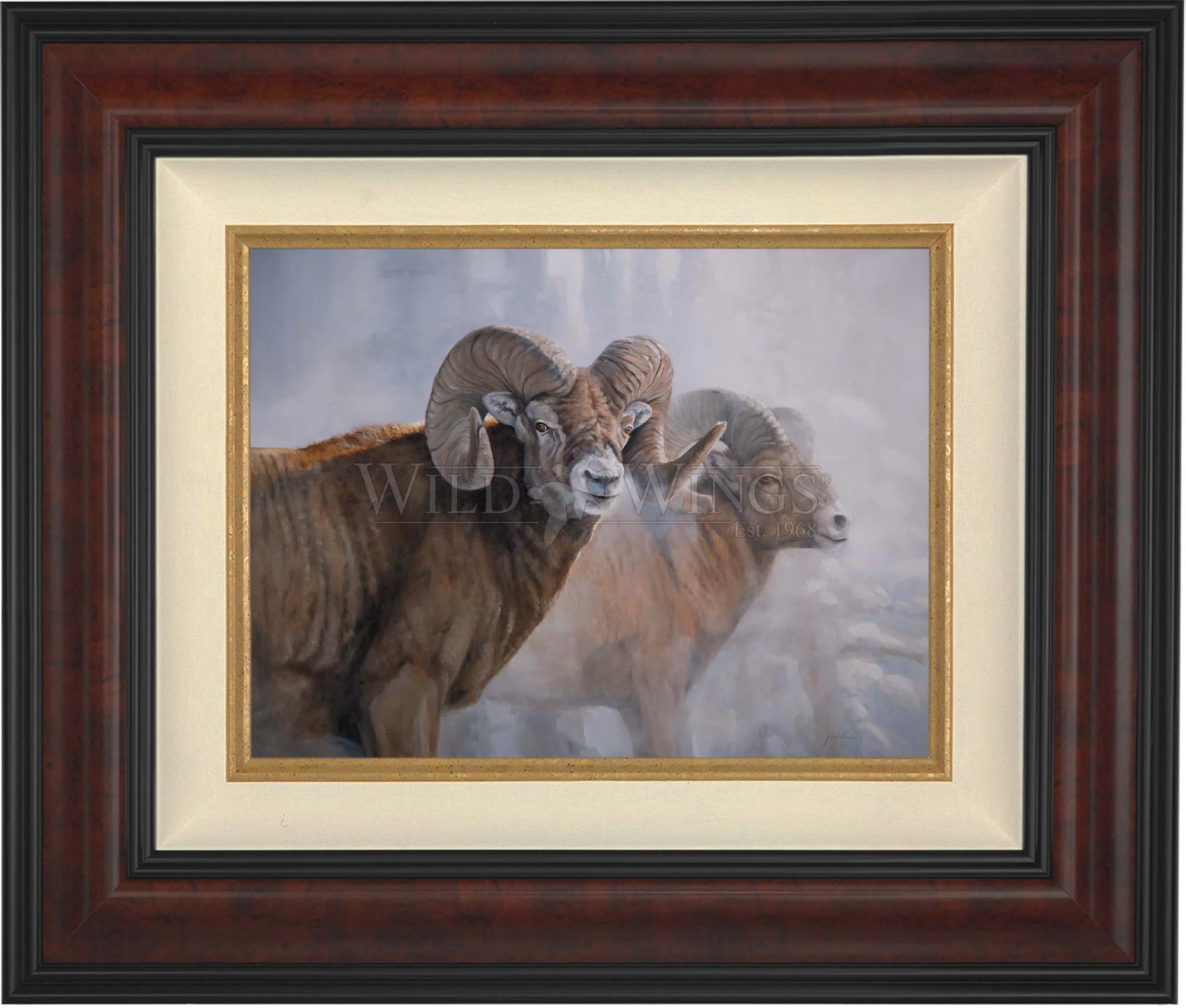 Image of Bighorns in the Mist - Master Artisan Canvas