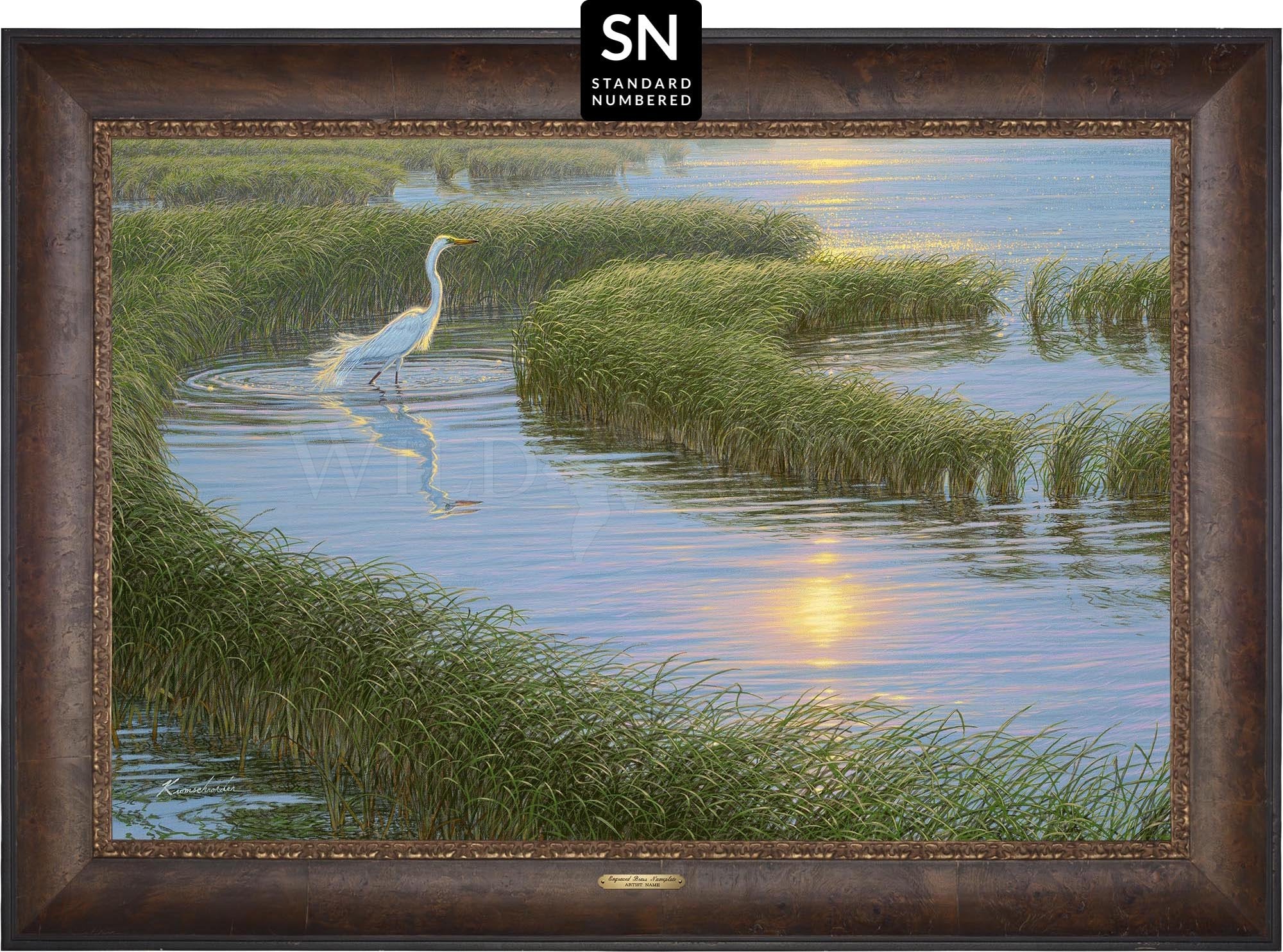Image of Evening Solitude - White Egret; Standard Numbered Edition (SN)