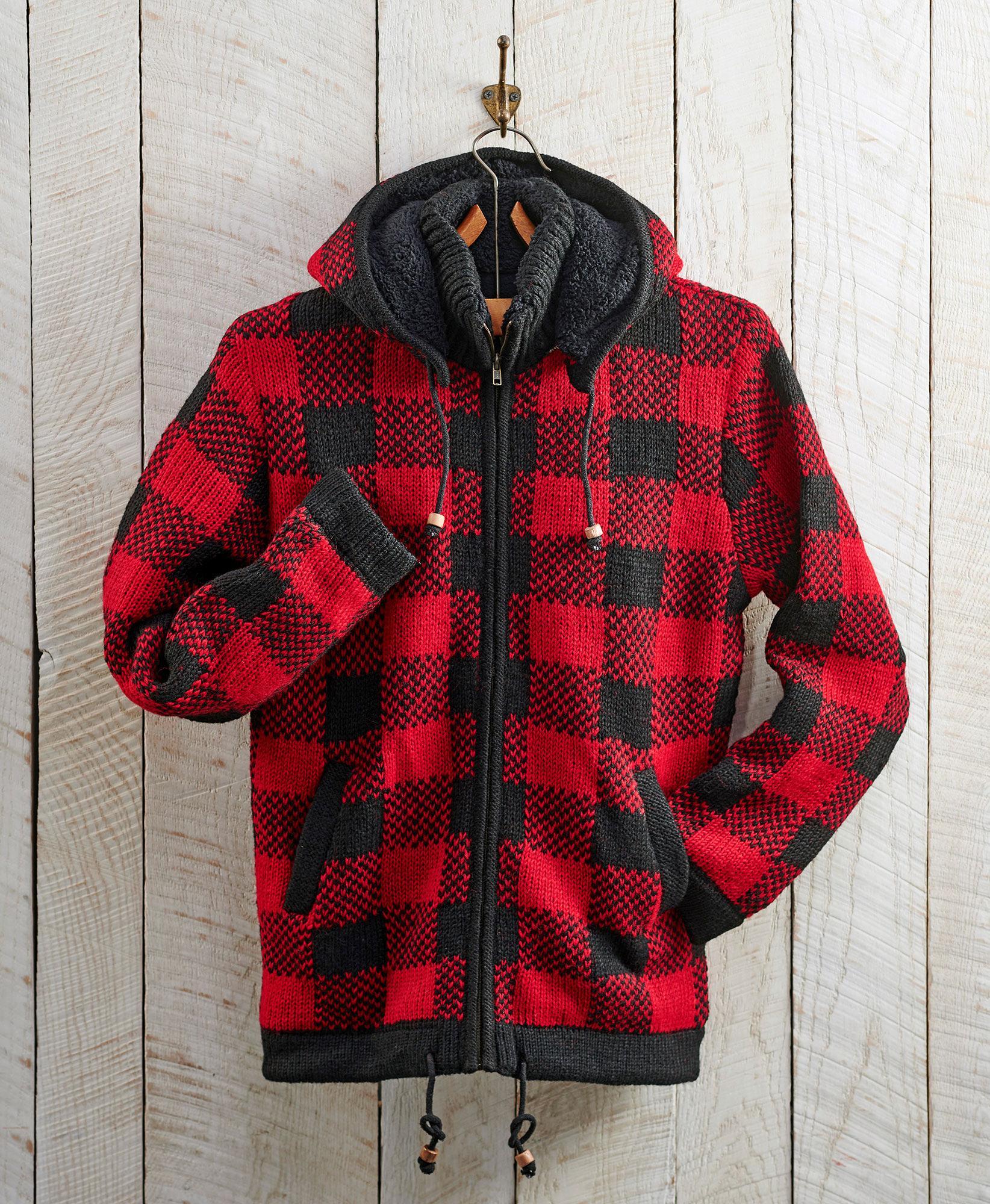 Image of Red Plaid - Sweater Jacket