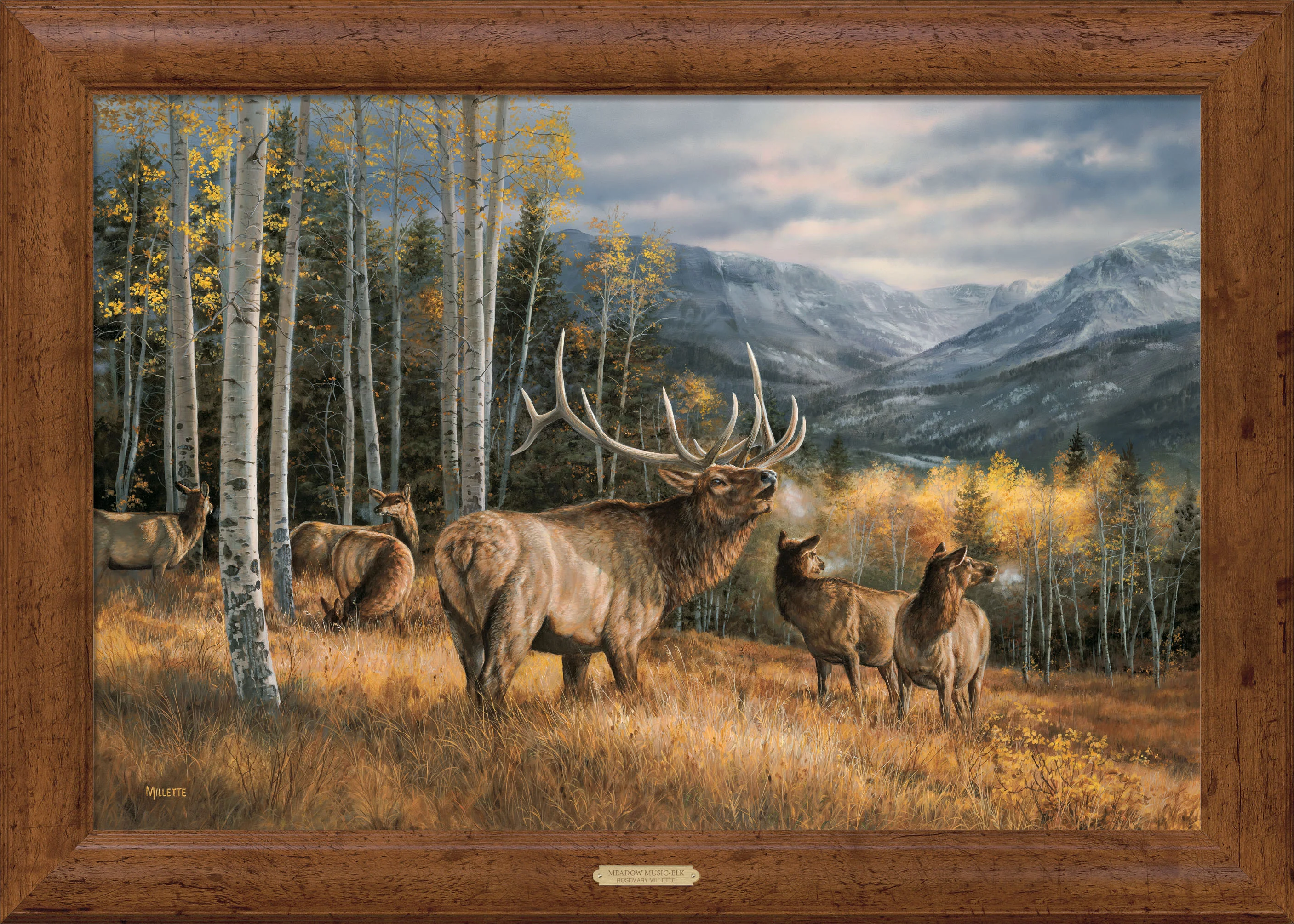 Image of Meadow Music-Elk - 24" x 36" Framed Gallery Canvas