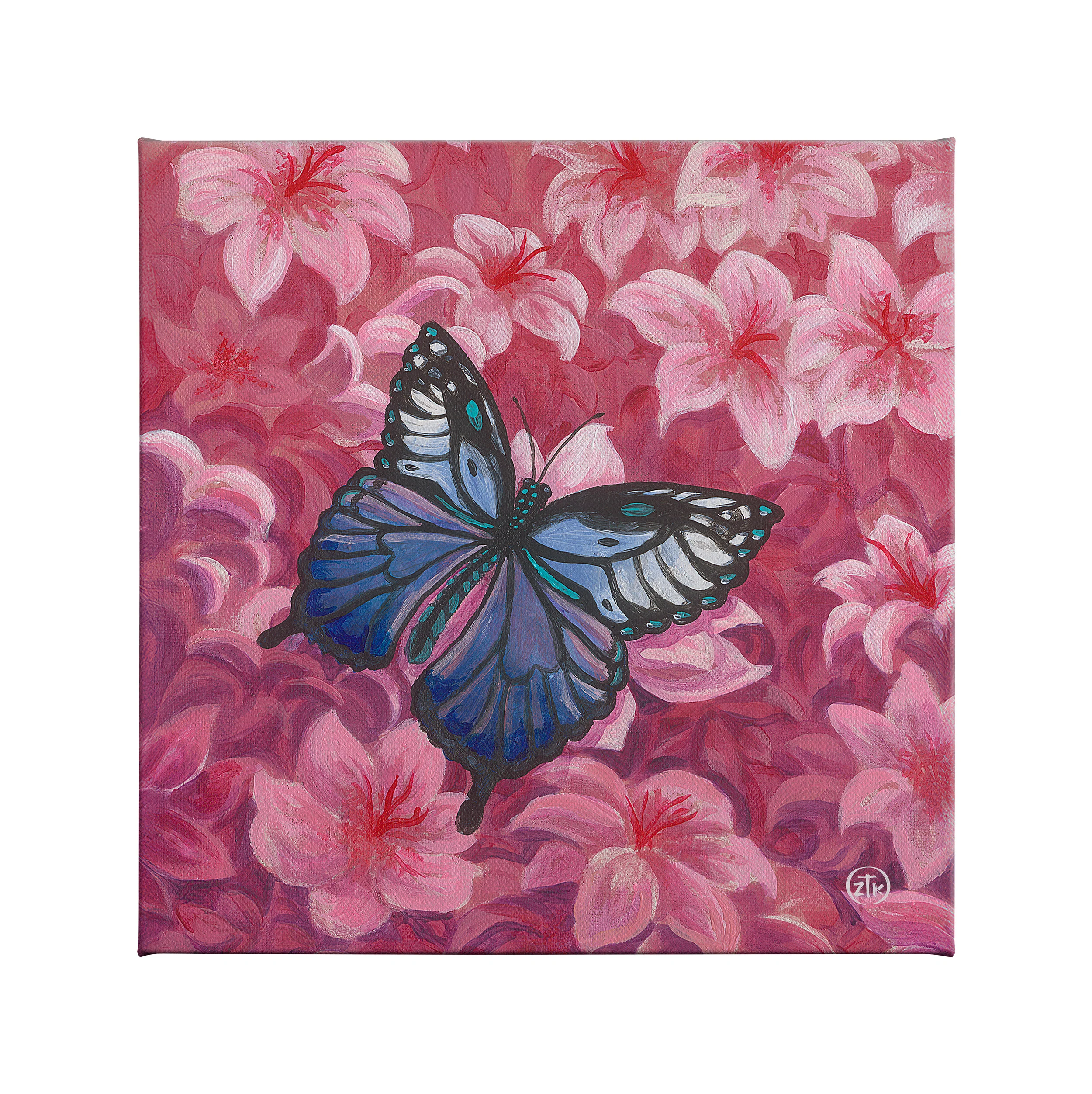 Image of Flower Patch Visitor - 14" x 14" Gallery Wrapped Canvas