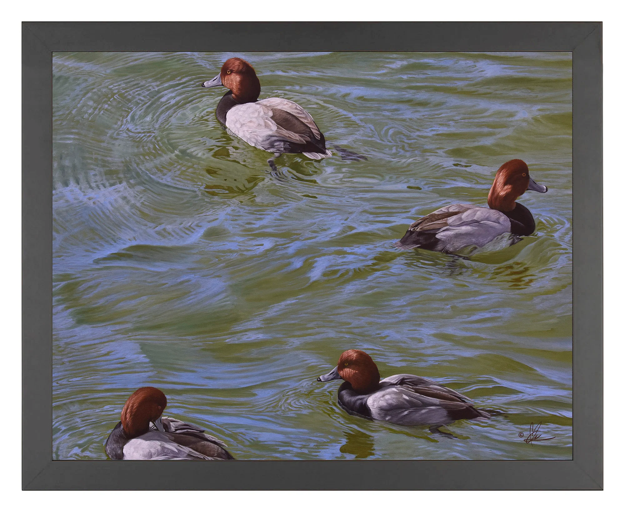 Image of Black and Red on Green - Art Prints