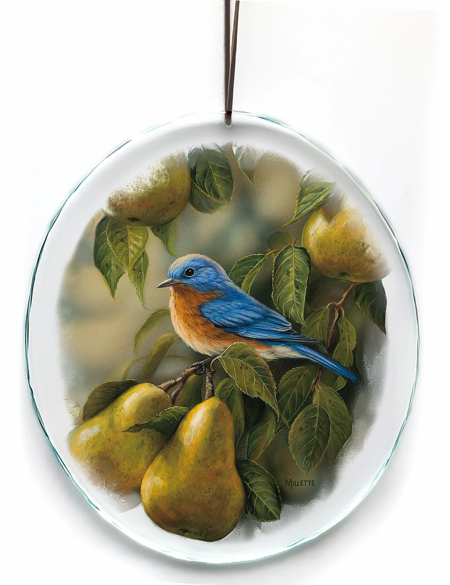 Image of Bluebird & Pears - Suncatcher