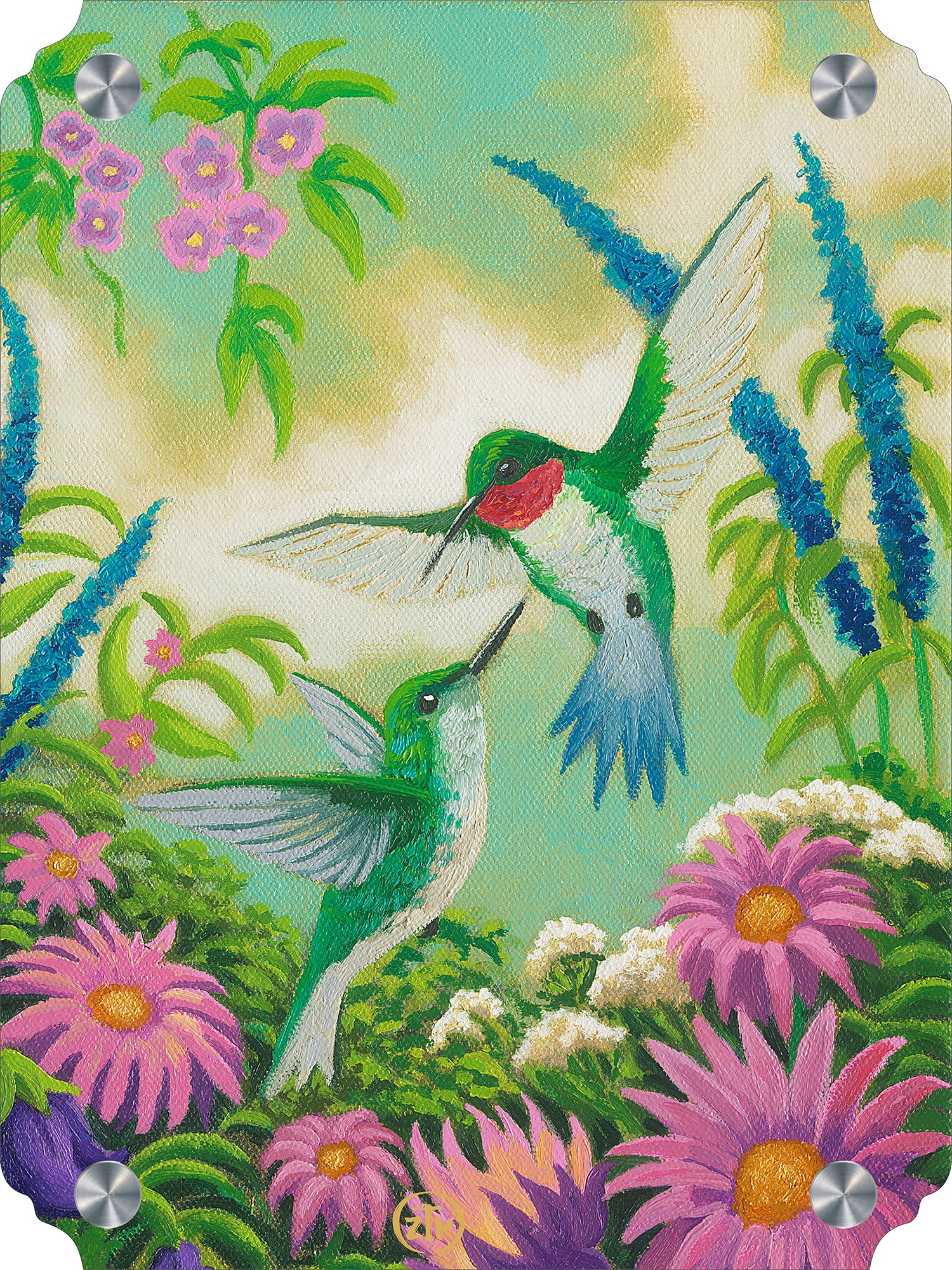 Image of Hummingbirds In Summer Acrylic Wall Art & Home Decor