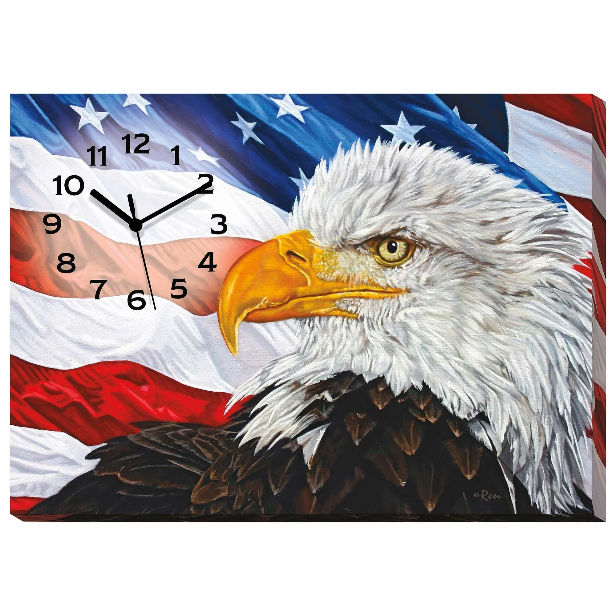 Image of Let Freedom Ring - Bald Eagle - Canvas Clock