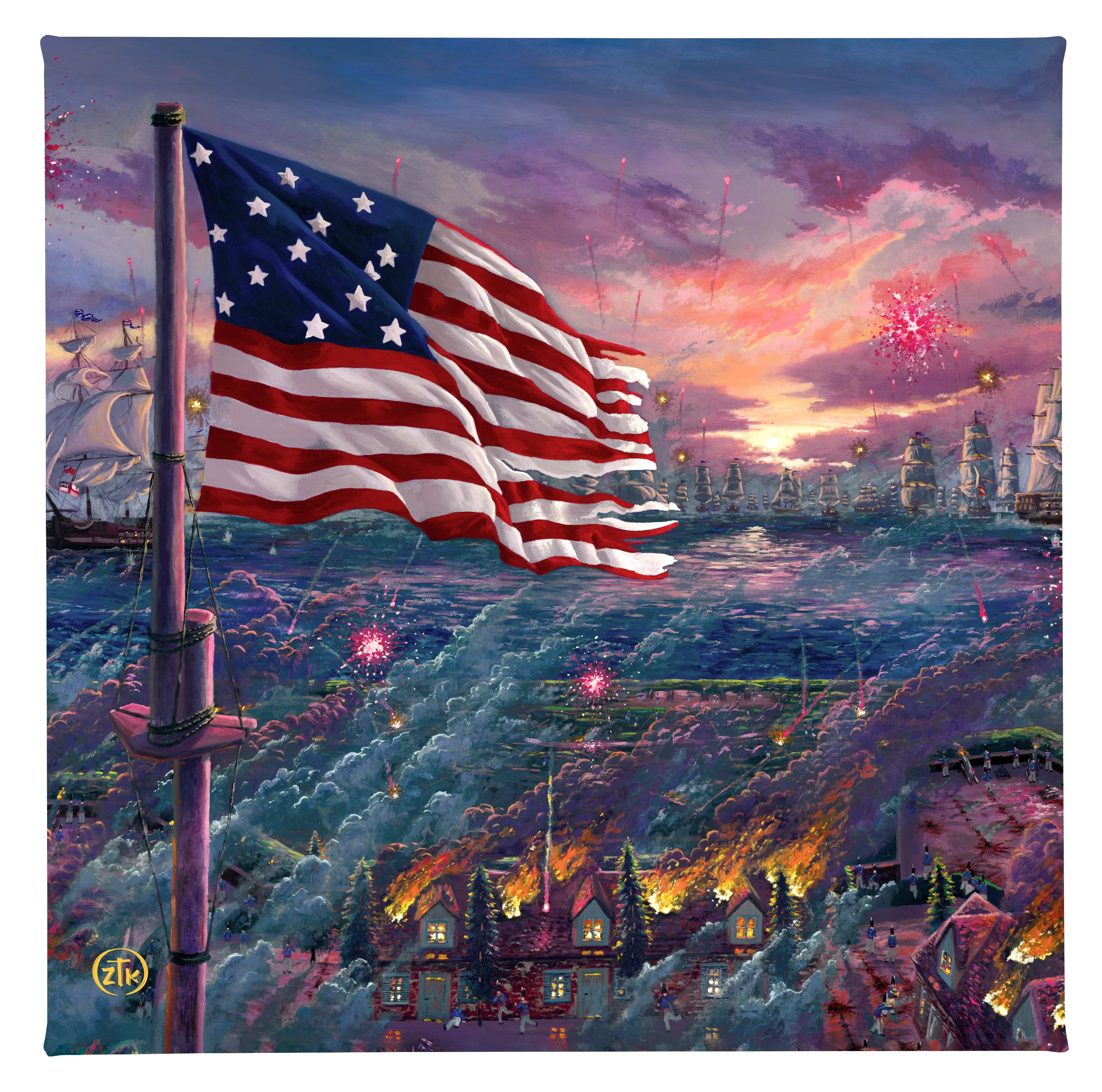 Image of By the Dawn's Early Light - 14" x 14" - Gallery Wrapped Canvas