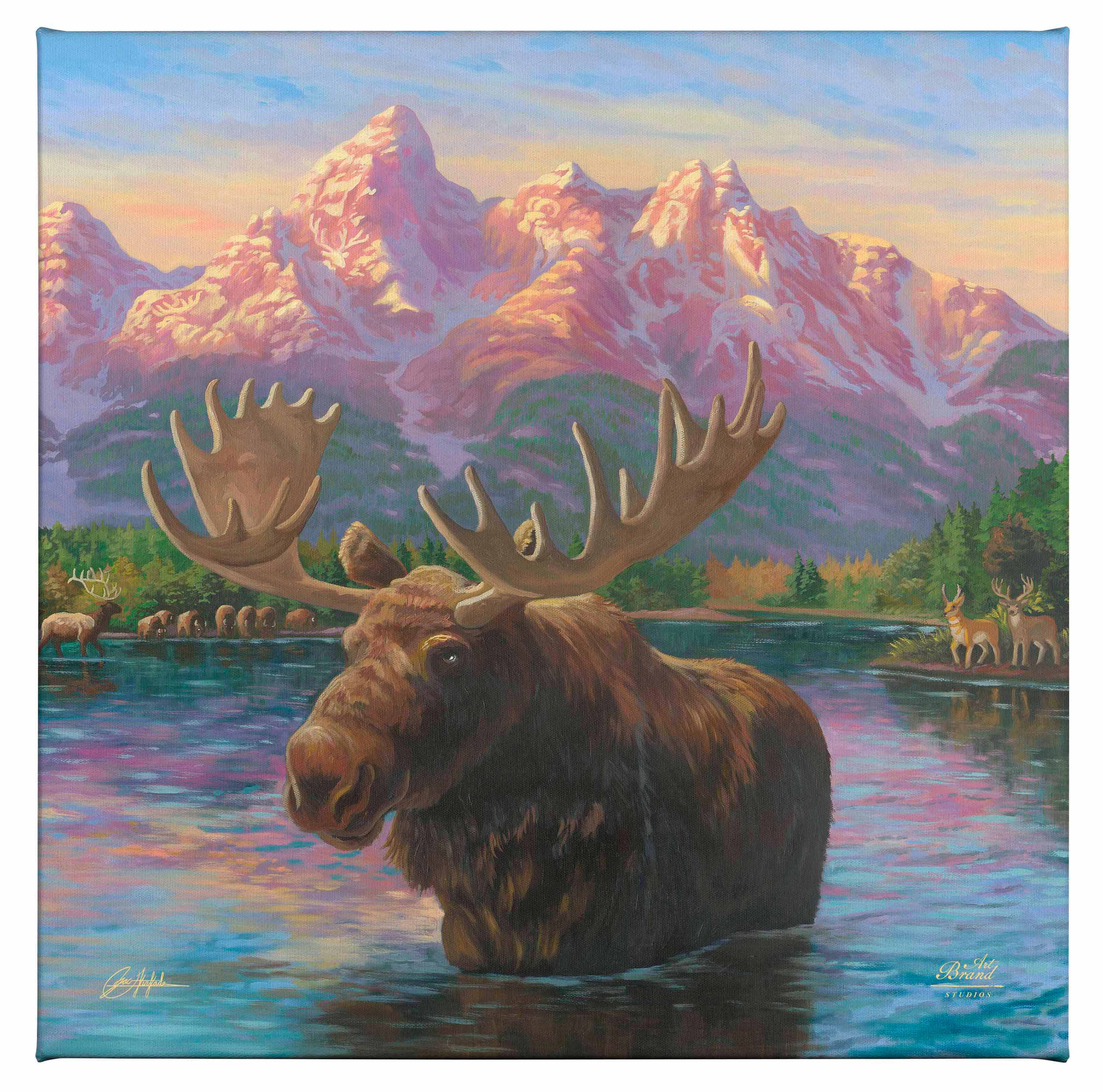 Image of Spirit of Grand Tetons -14" x 14" Gallery Wrapped Canvas