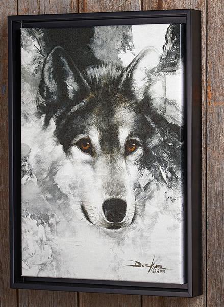 Image of Snow Wolf - 18" x 13" Gallery Wrapped Canvas