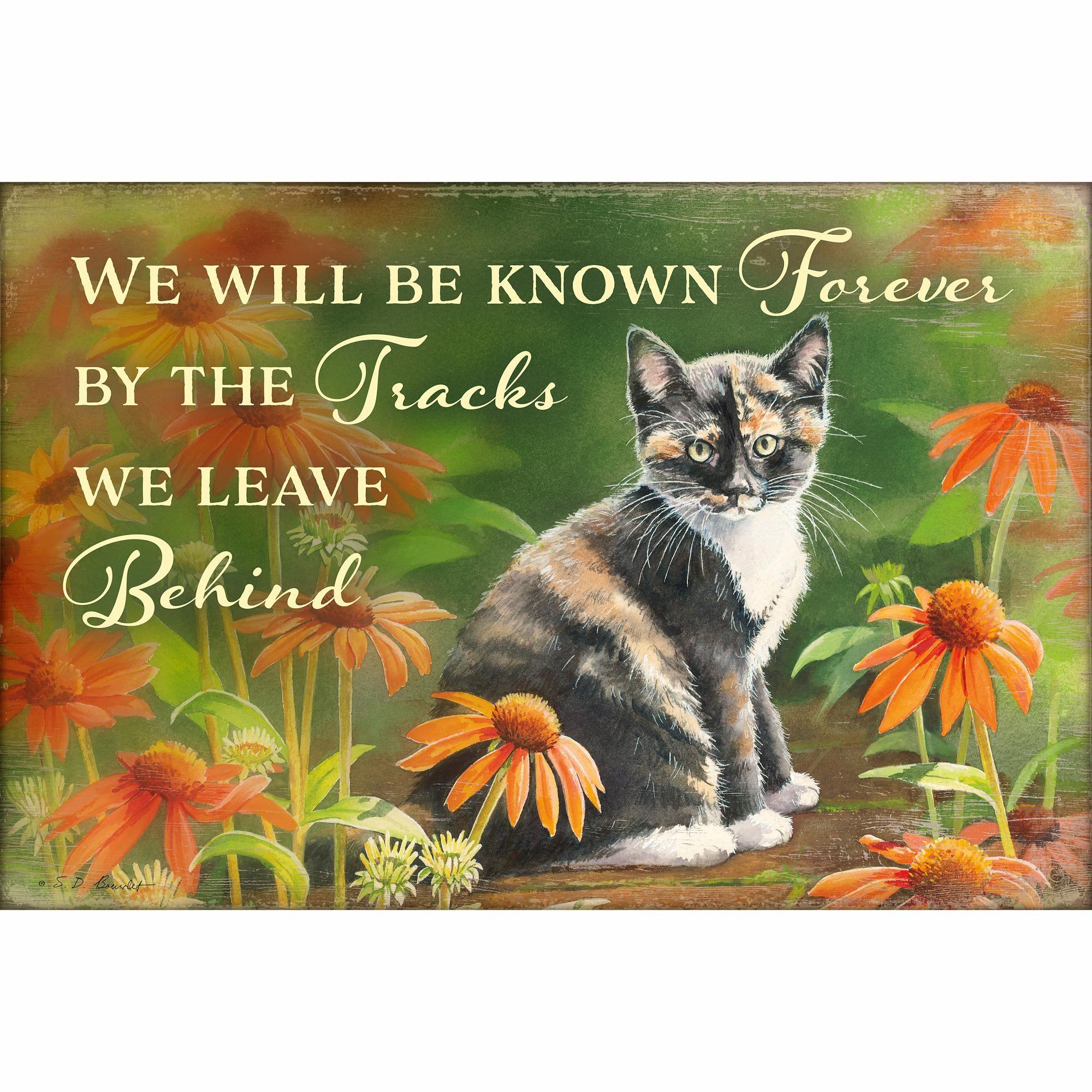 Image of Betsy & Coneflowers—Tracks We Leave - 12" x 18" Wood Sign