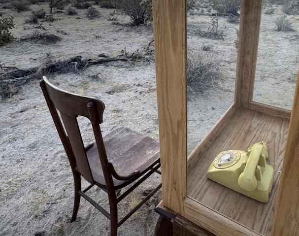a phone in the desert