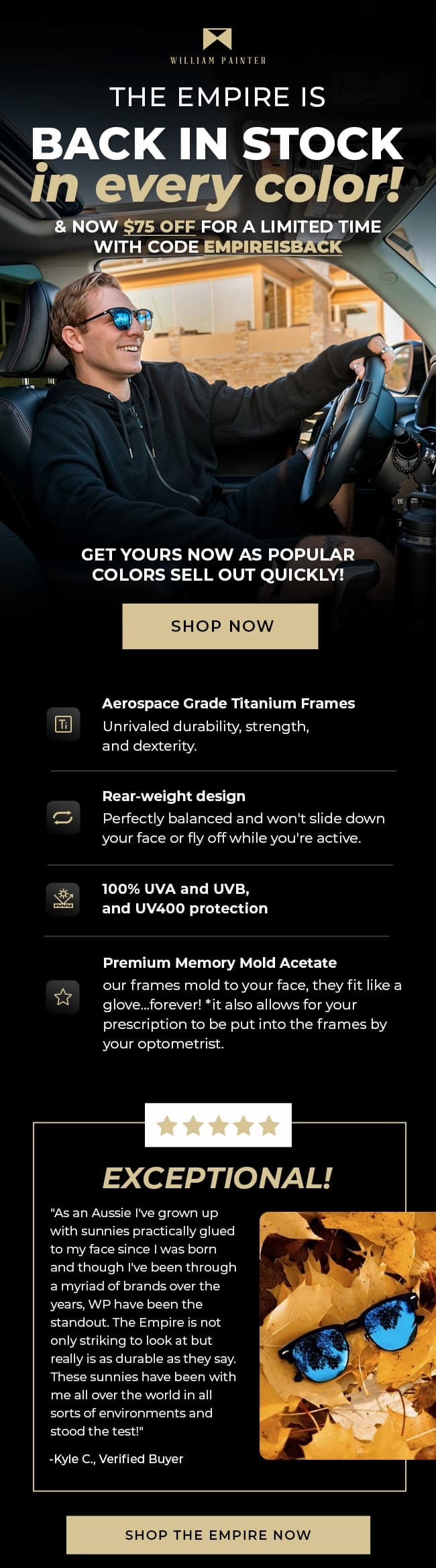 The Empire product page 