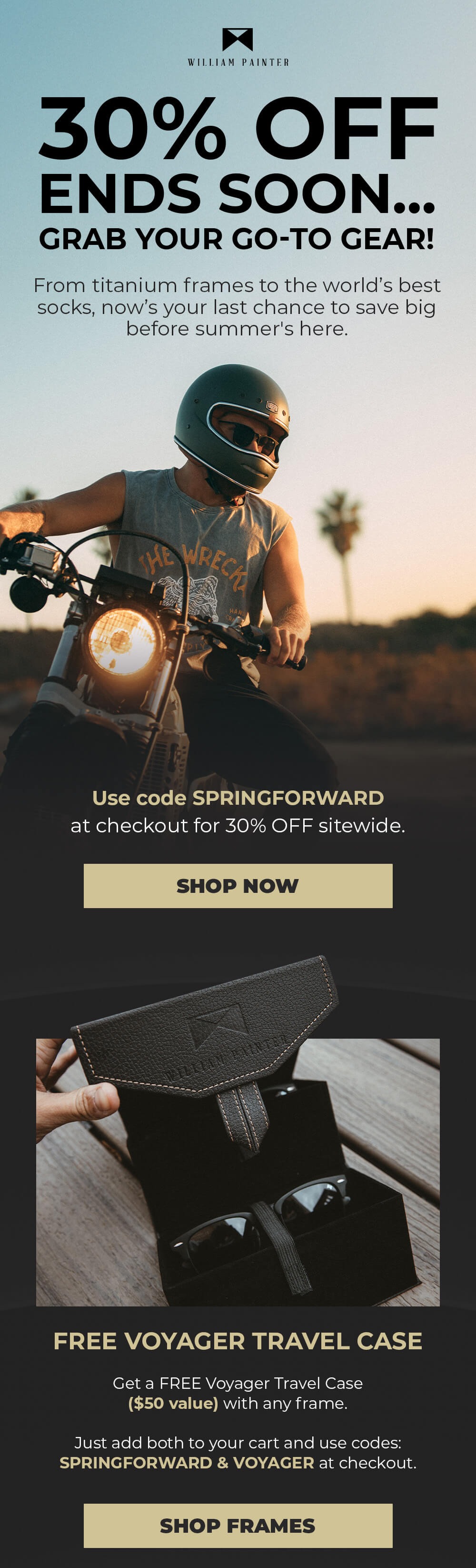 Spring Sale Is On! Take $75 off titanium frames with code SPRINGFORWARD