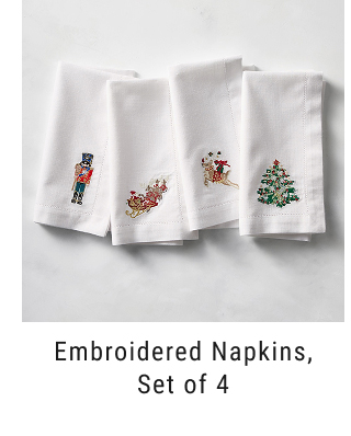 Embroidered Napkins, Set of 4