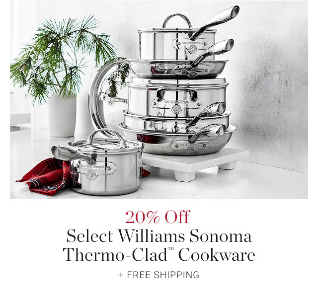 20% Off Select Williams Sonoma Thermo-Clad™ Cookware + Free Shipping