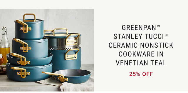 GreenPan™ Stanley Tucci™ Ceramic Nonstick Cookware in Venetian Teal 25% off