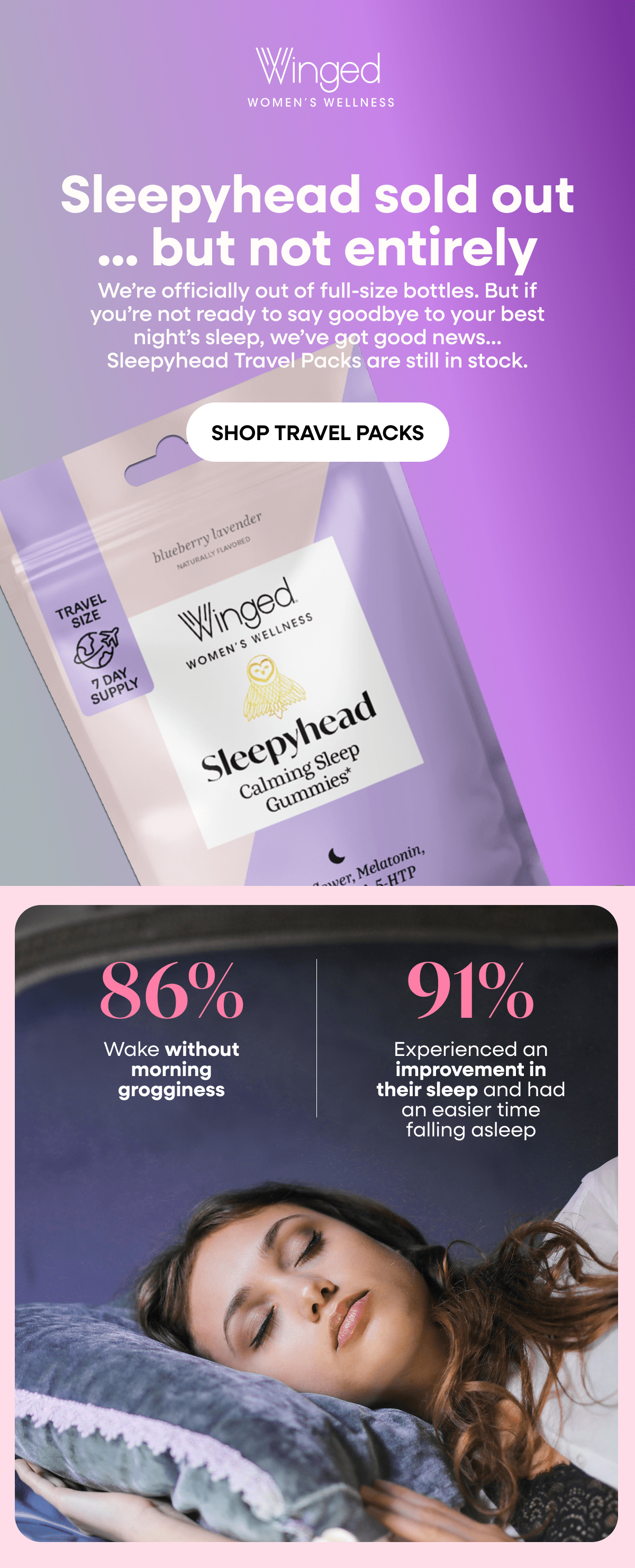 Winged Wellness - Sleepyhead Travel Packs