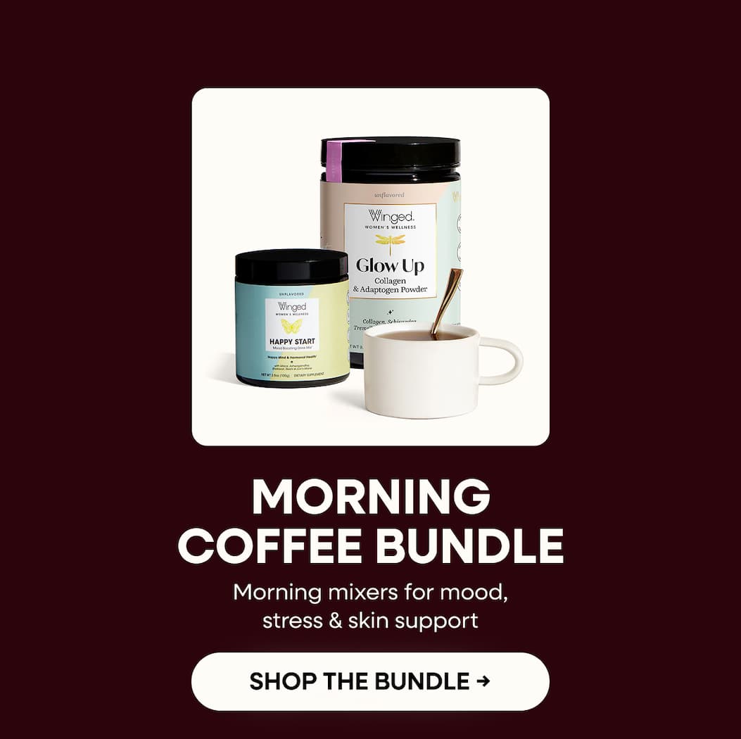 Morning Coffee Bundle. Morning Mixers For Mood, Stress & Skin Support. Shop The Bundle →