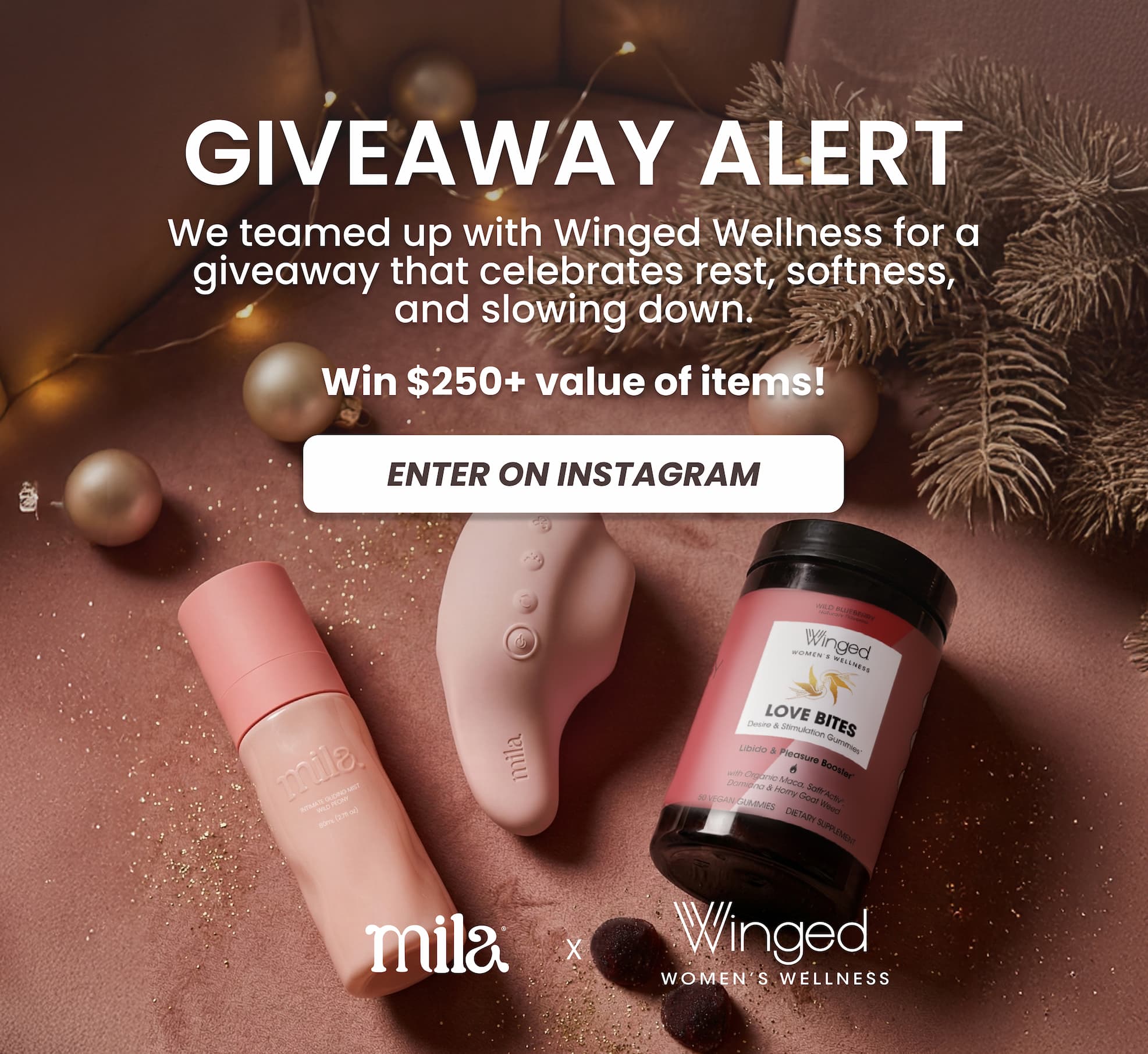 Giveaway Alert. We Teamed Up With Winged Wellness For A Giveaway That Celebrates Rest, Softness, And Slowing Down. Win $250+ Value Of Items! Enter On Instagram.