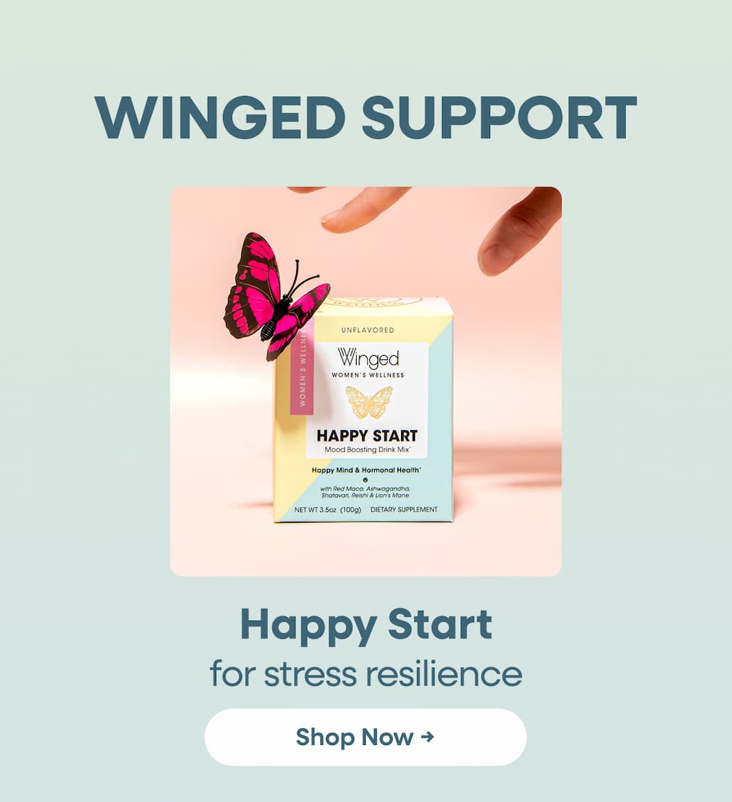 Winged Support. Happy Start For Stress Resilience. Shop Now → 