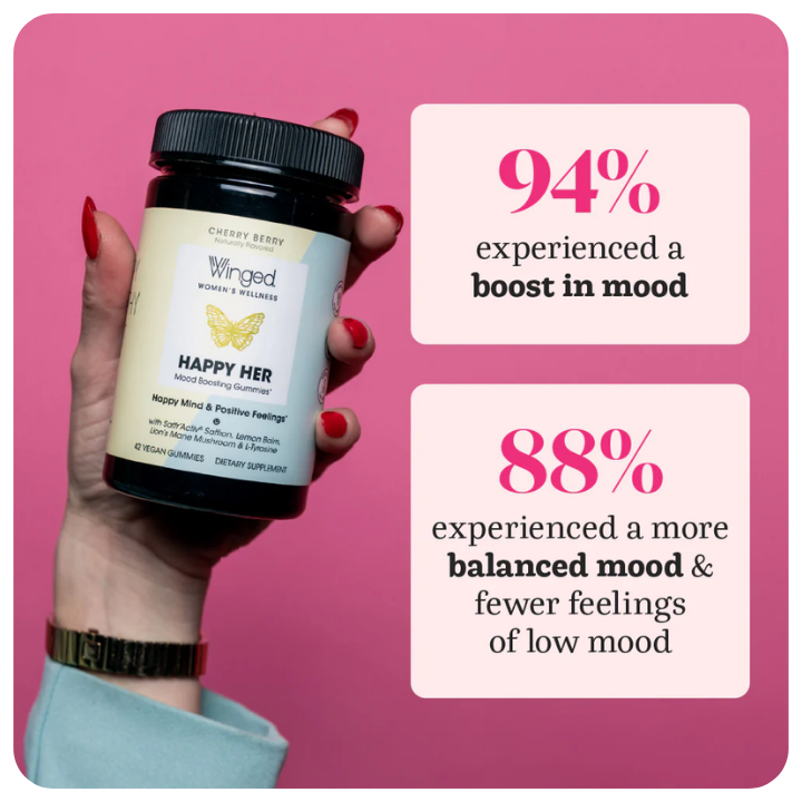 an image of a woman holding a jar of happy hill