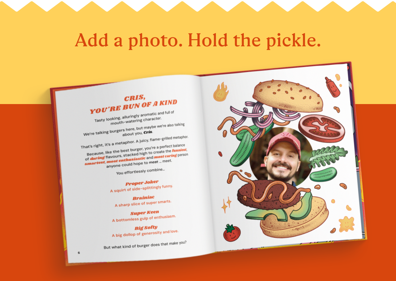 Add a photo. Hold the pickle.