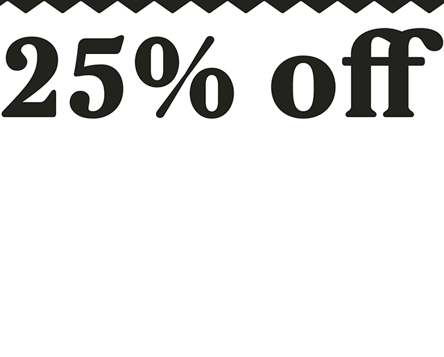 25% off the whole bookshop!