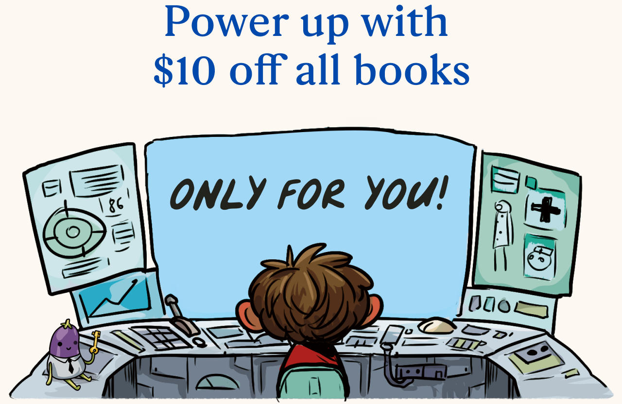 Power up with $10 off all books