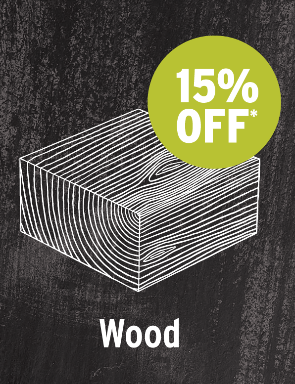 15% Off Wood