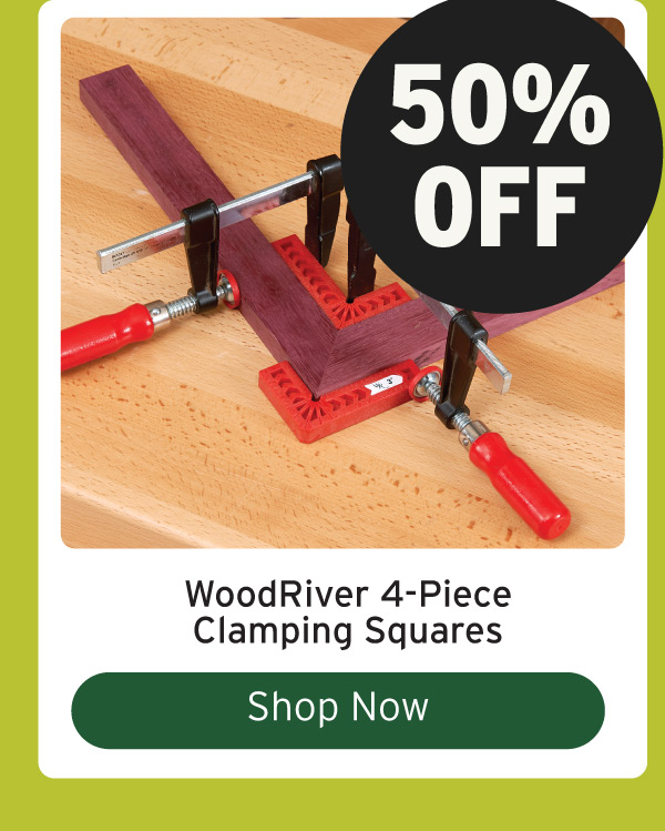 50% Off WoodRiver 4-Piece Clamping Squares