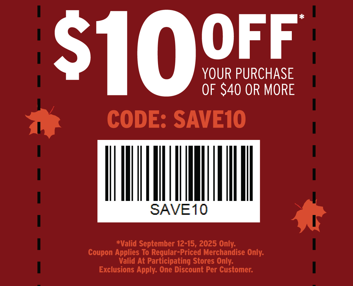 Get $10 Off Your $40+ Purchase With Code: SAVE10