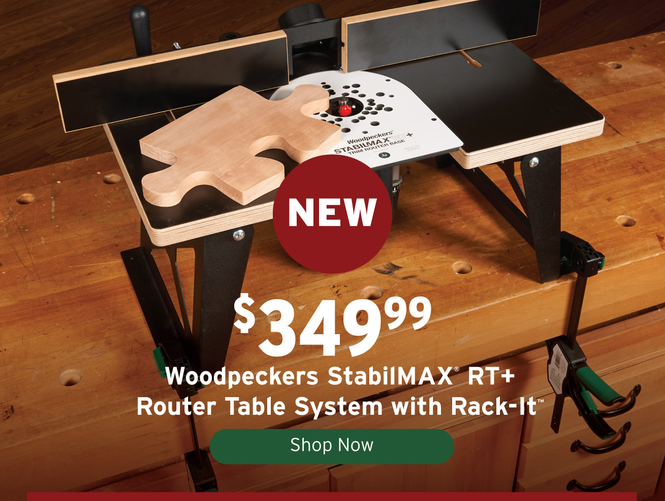 New Woodpeckers StabilMAX RT+ Router Table System with Rack-It