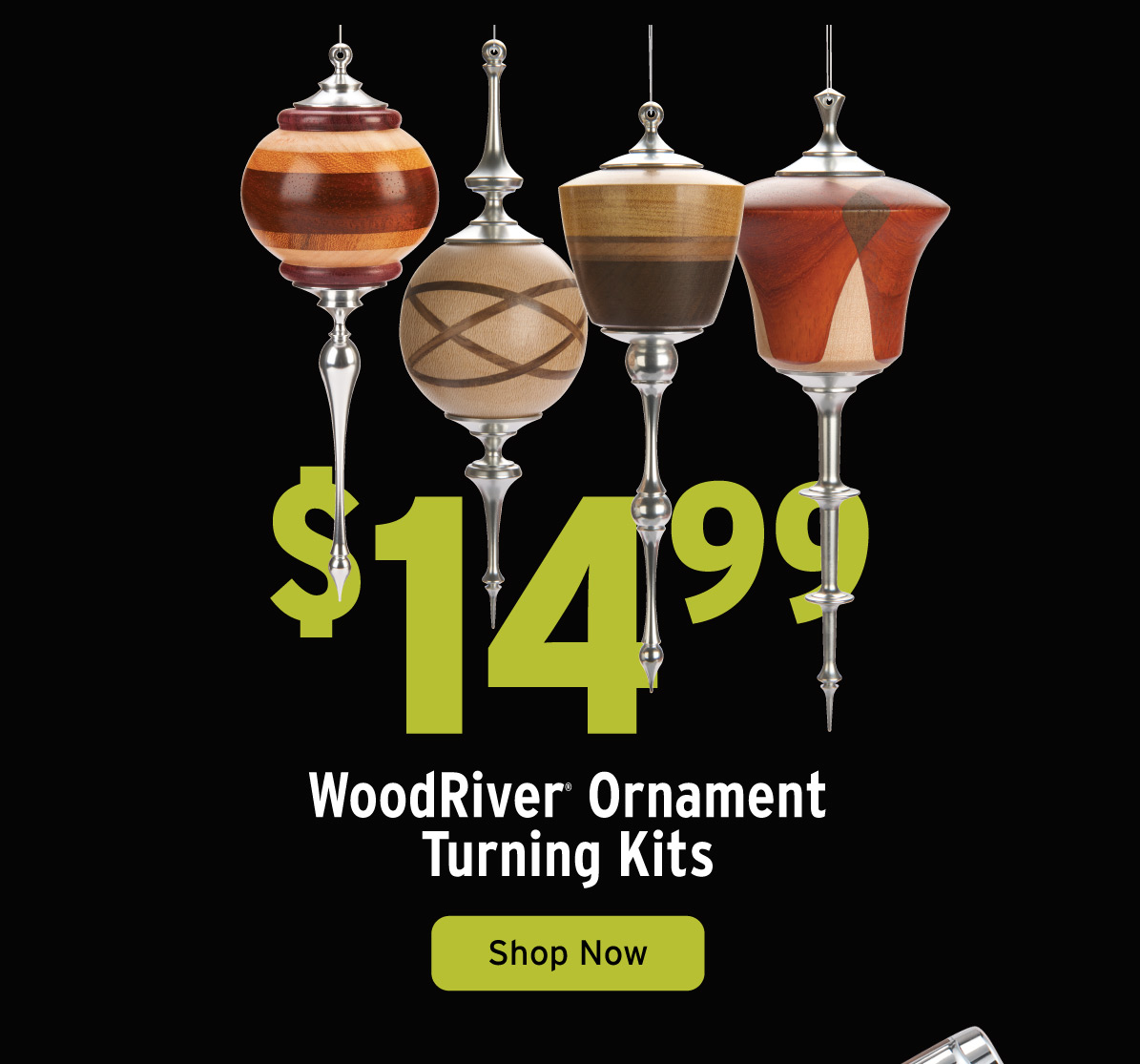 $9.99 Select WoodRiver Ornament Turning Kits
