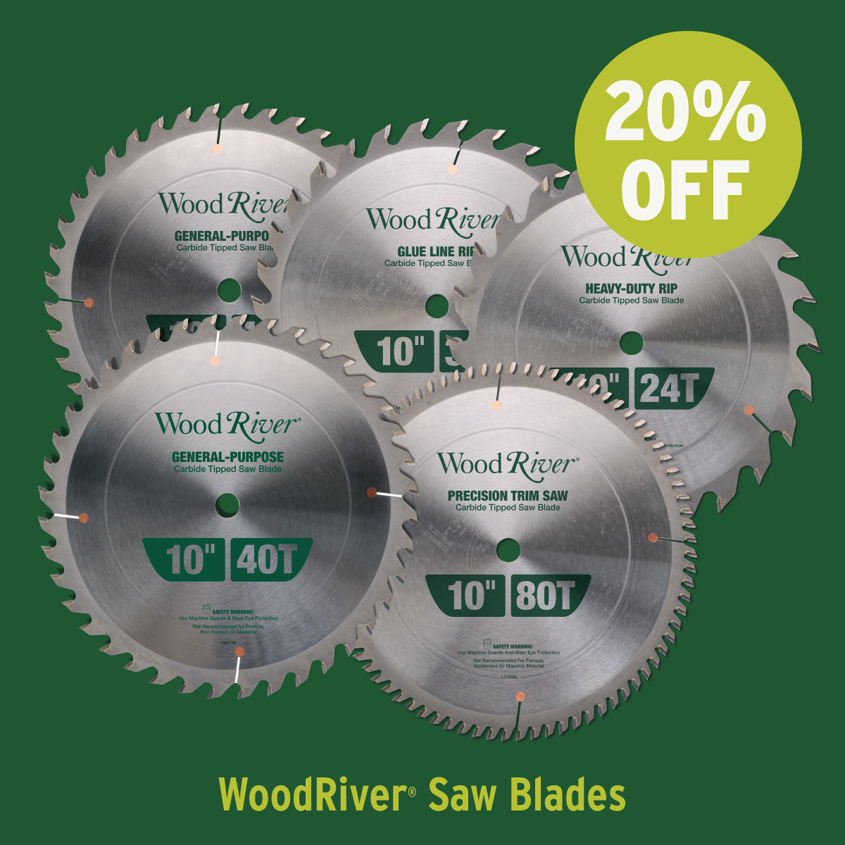 20% Off WoodRiver Saw Blades