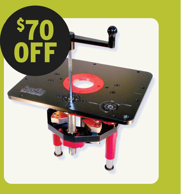 $70 Off JessEm Mast-R-Lift II Router Lift With 9-1/4" x 11-3/4" Plate, # 0212