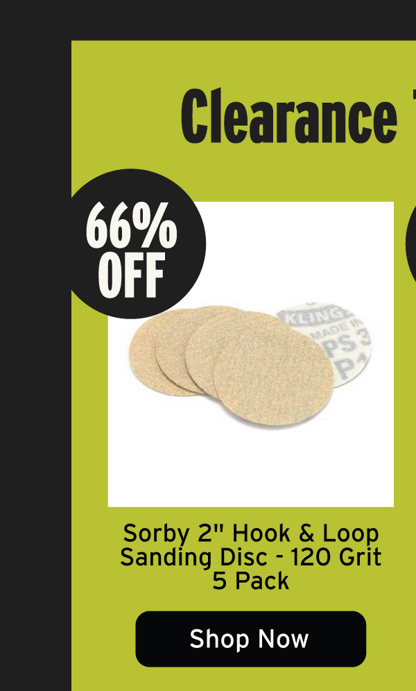 Sorby 2" Hook and Loop Sanding Disc - 120 Grit - 5 Pack