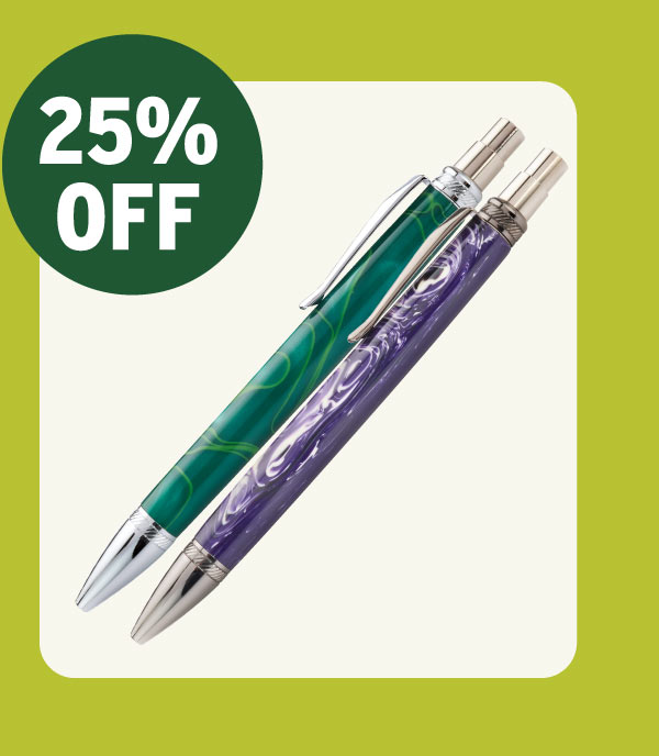 25% Off WoodRiver Tenacious Click Ballpoint Pen Kits