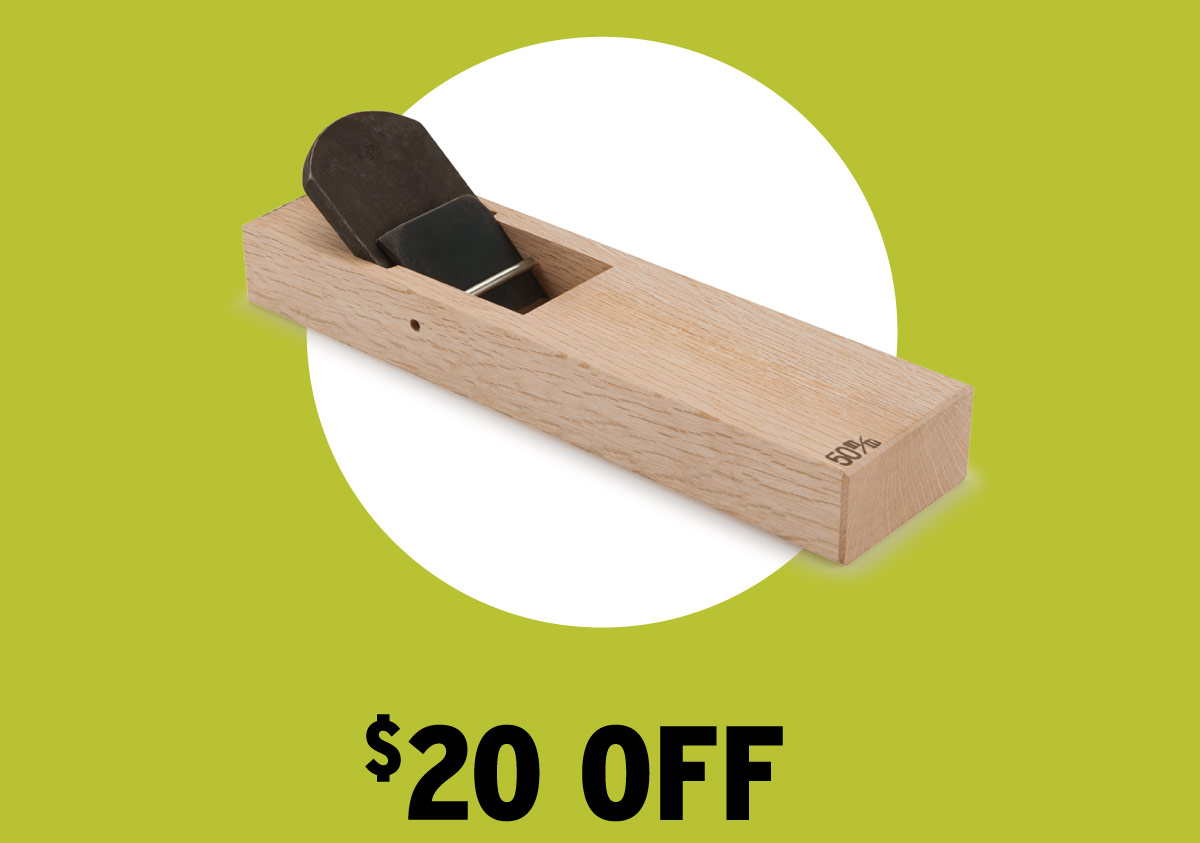 $20 Off Japan Woodworker Kanehide Smoothing Plane - 2" (50 mm)