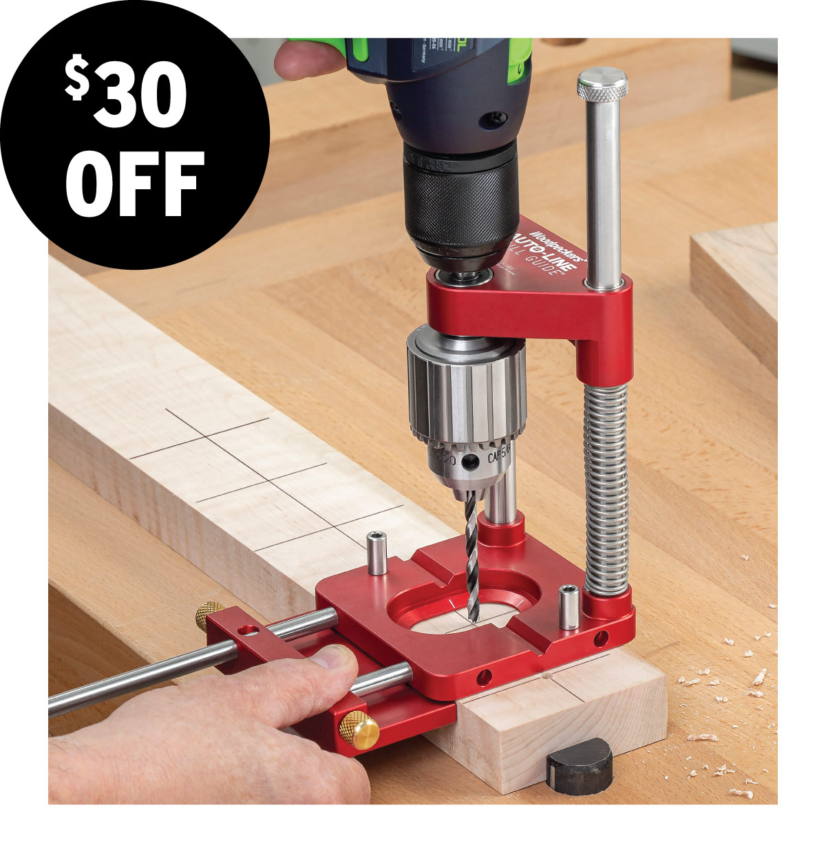 $30 Off Woodpeckers Auto-Line Drill Guide