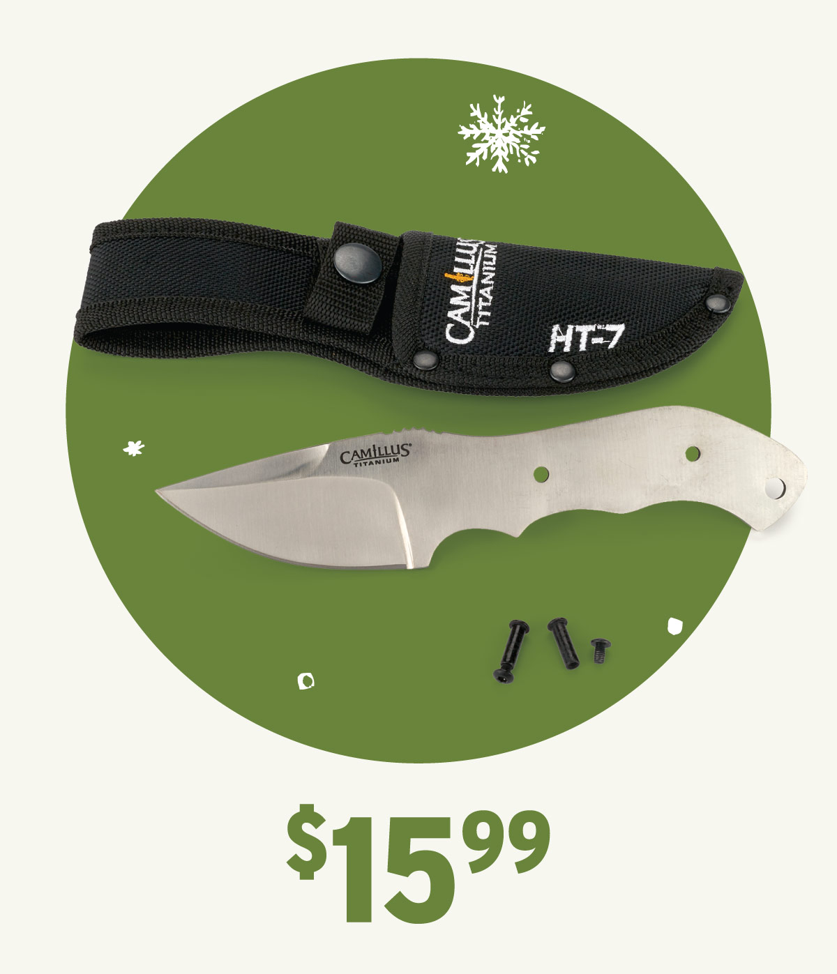 $15.99 Camillus Fixed Blade Knife for Hunting and Fishing HT-7 - 7" - Unfinished Kit