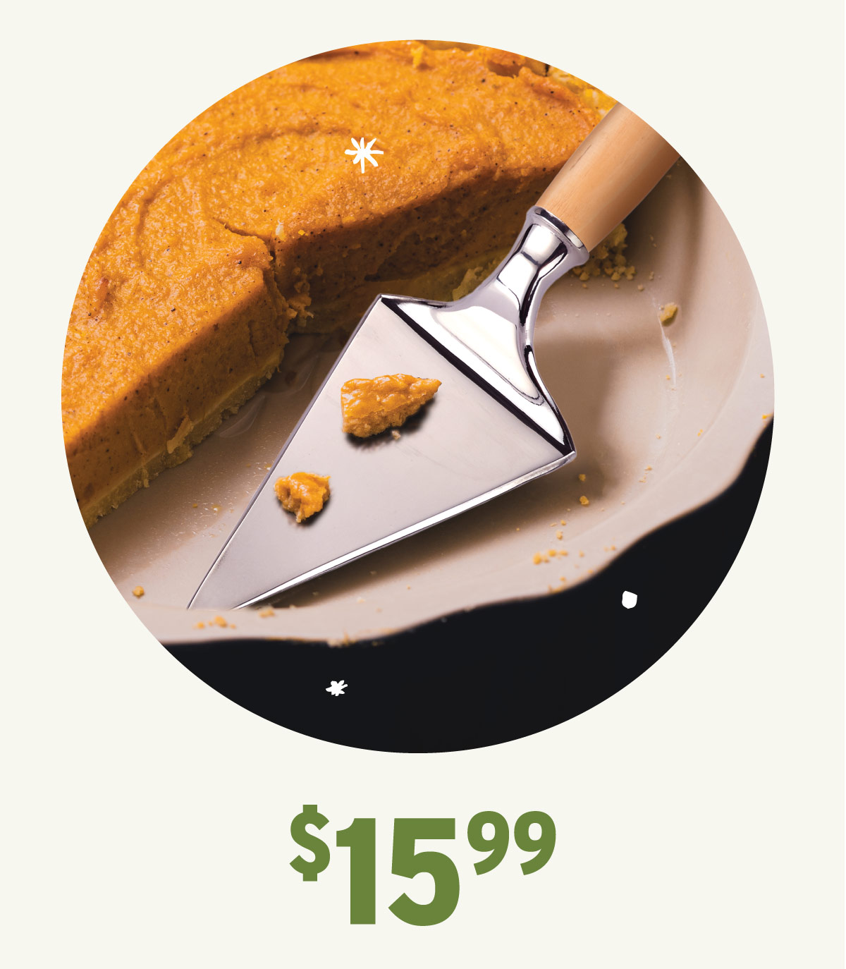 $15.99 WoodRiver Stainless Steel Pie Server Turning Kit