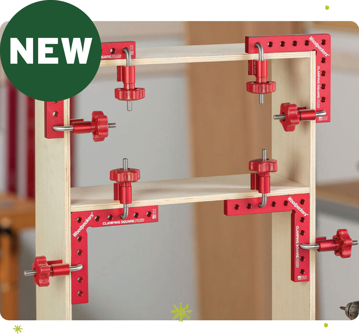 New Woodpeckers Clamping Square Set with Rack-It